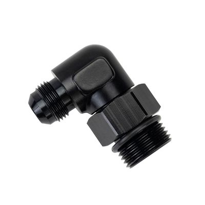 Aluminum Cooler/Adapter Fitting 90 Degree 7/8-14 UNF x -8AN Male Derale 59508