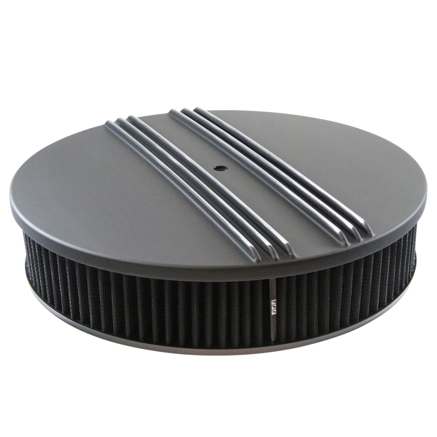 Black Alloy Dual Centre Finned Air Filter/Air Cleaner 14 Black Alloy Dual Centre Finned Air Filter/Air Cleaner 14" x 3" Holley Edelbrock Black Filte