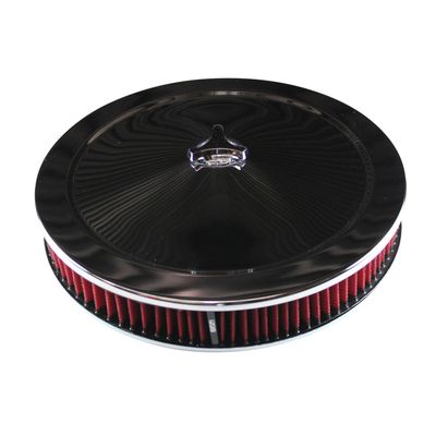 Chrome Air Filter/Air Cleaner 14" x 2" Holley Rochester Recessed Base Red Washable