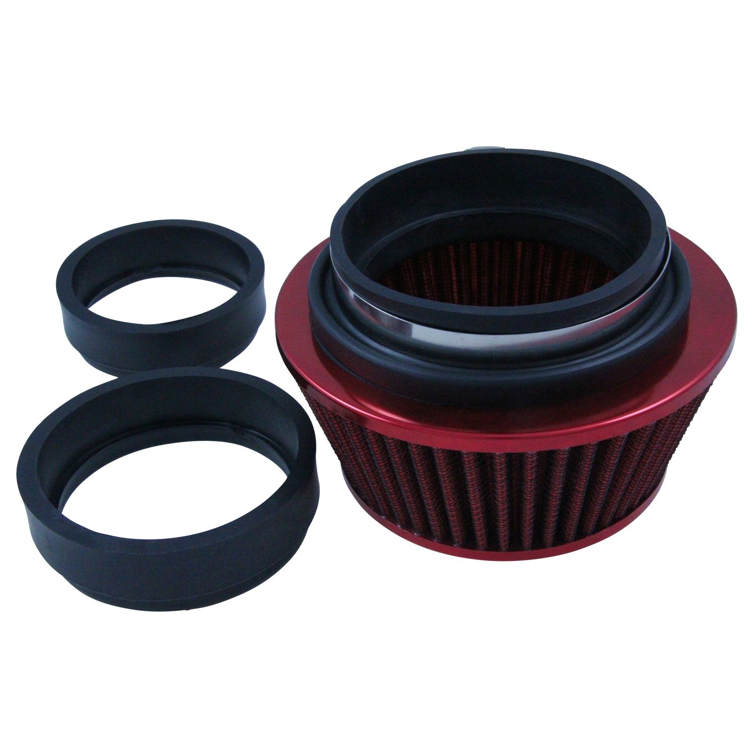 Air Filter Conical Short 76-89-101mm Neck Red Cotton Washable Reusable High Flow Air Filter Conical Short 76-89-101mm Neck Red Cotton Washable Reusable High Flow