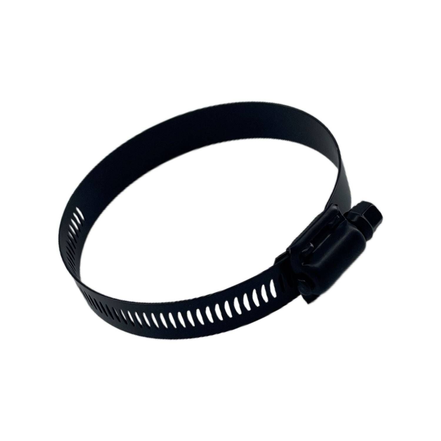 Single Stainless Steel Worm Gear 40-64mm Band Hose Clamp - Black