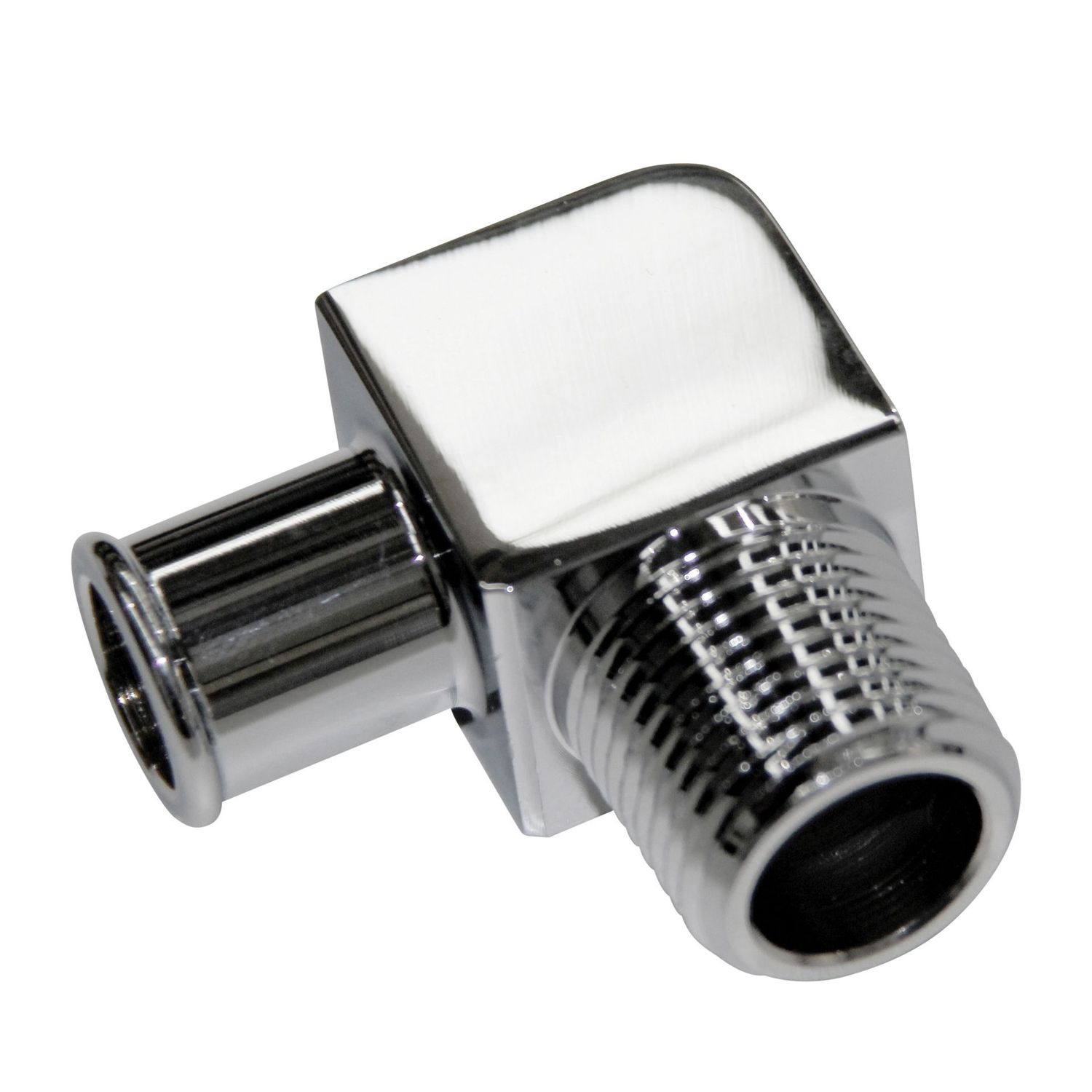 Chrome Aluminium Fitting 90 Degree 5/8" Barb Male x 1/2" Npt Thread