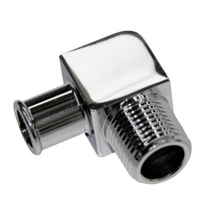 Chrome Aluminium Fitting 90 Degree 5/8" Barb Male x 1/2" Npt Thread