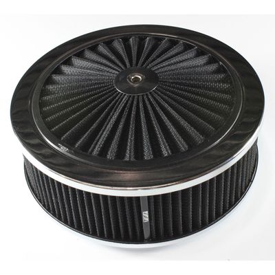 Extraflow Black Chrome Air Filter/Air Cleaner 9" x 3" Assy fit Holley 5-1/8" Base