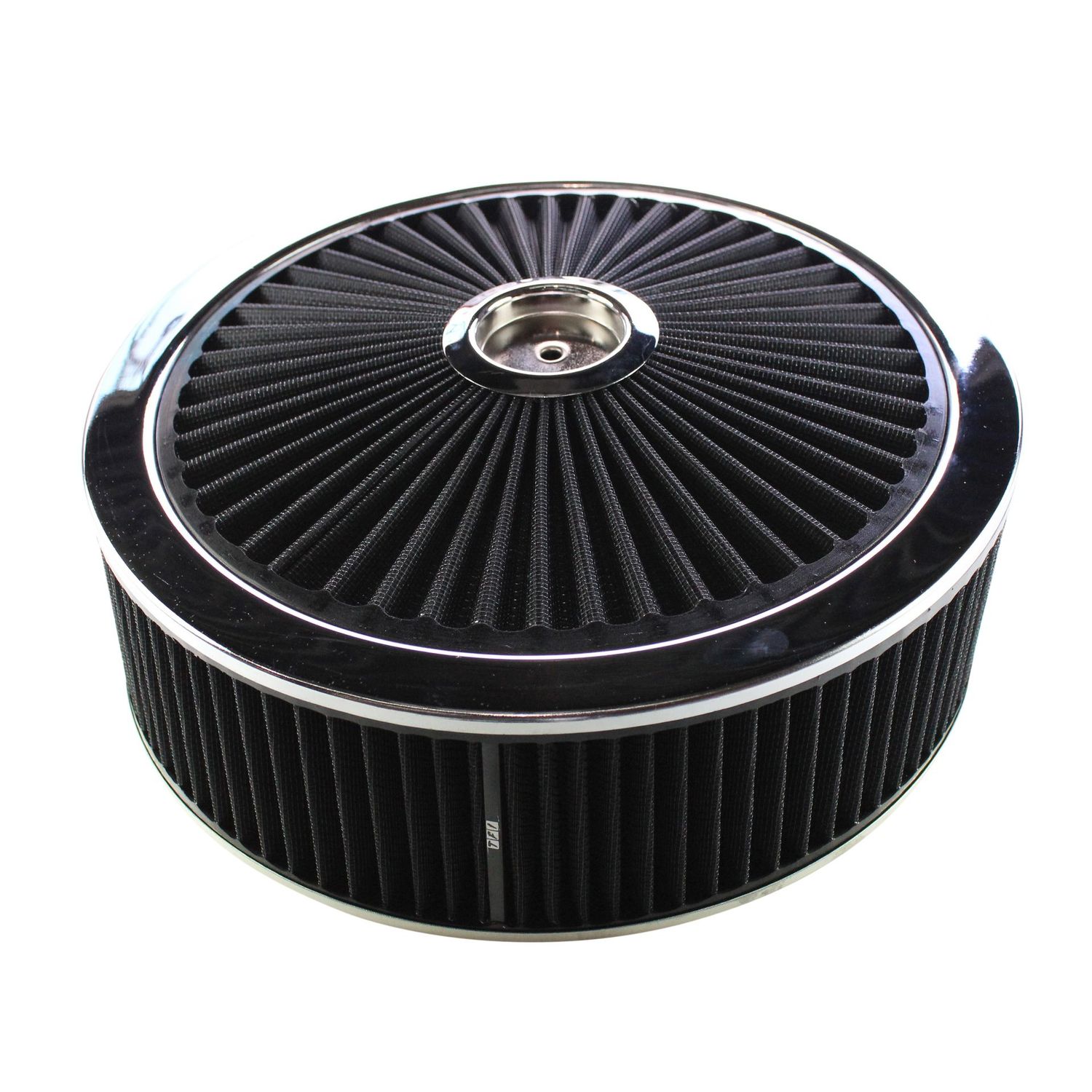 Extraflow Black Chrome Air Filter/Air Cleaner 14"x 4" Holley Edelbrock Recessed Base