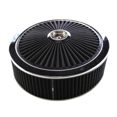Extraflow Black Chrome Air Filter/Air Cleaner 14 Extraflow Black Chrome Air Filter/Air Cleaner 14"x 4" Holley Edelbrock Recessed Base