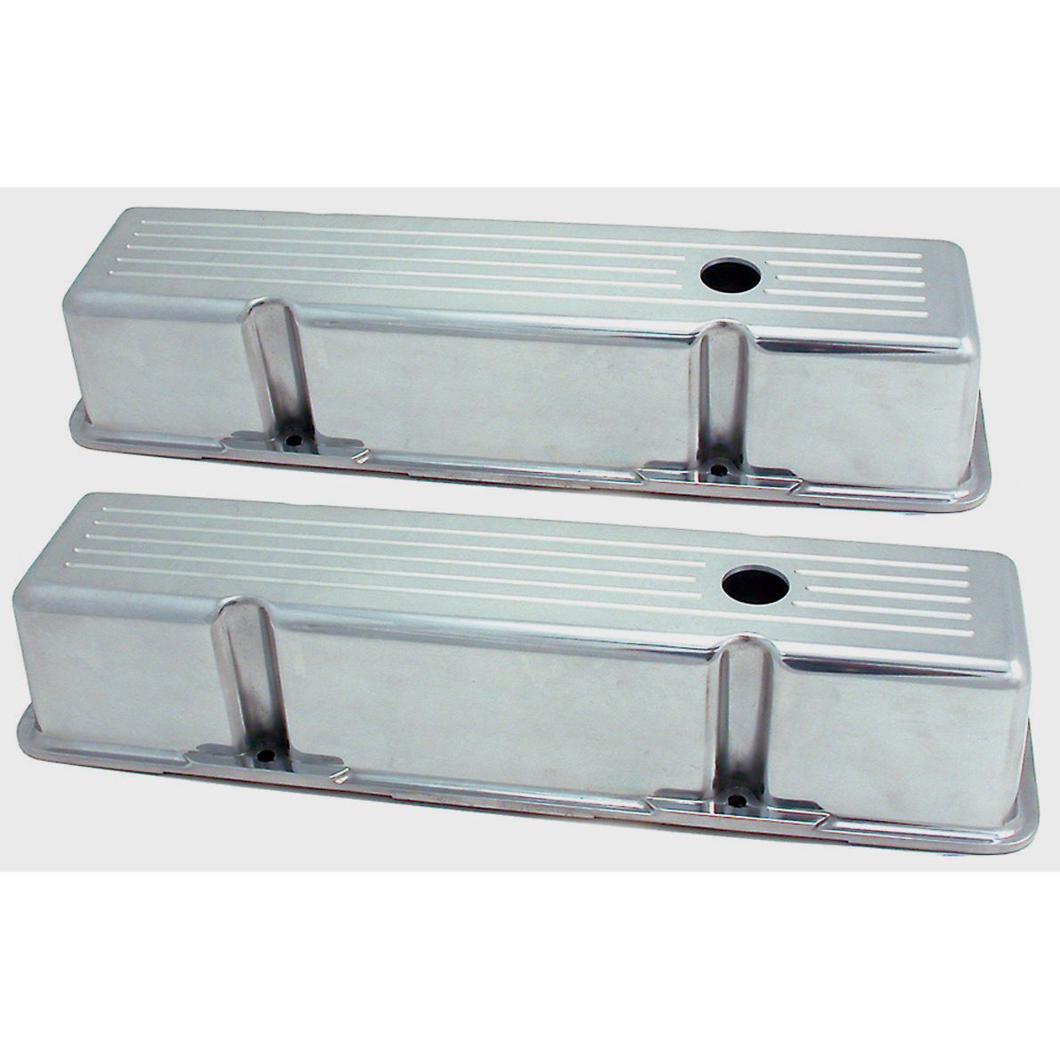 Valve Rocker Covers Alloy Chevrolet SB V8 283-400 Tall Ball Milled Polished Baffled-pr