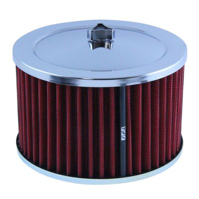 Chrome Air Filter/Air Cleaner 6-3/8 Chrome Air Filter/Air Cleaner 6-3/8" Wide x 4" Tall Suit 2-5/16" Carb Red Washable Element
