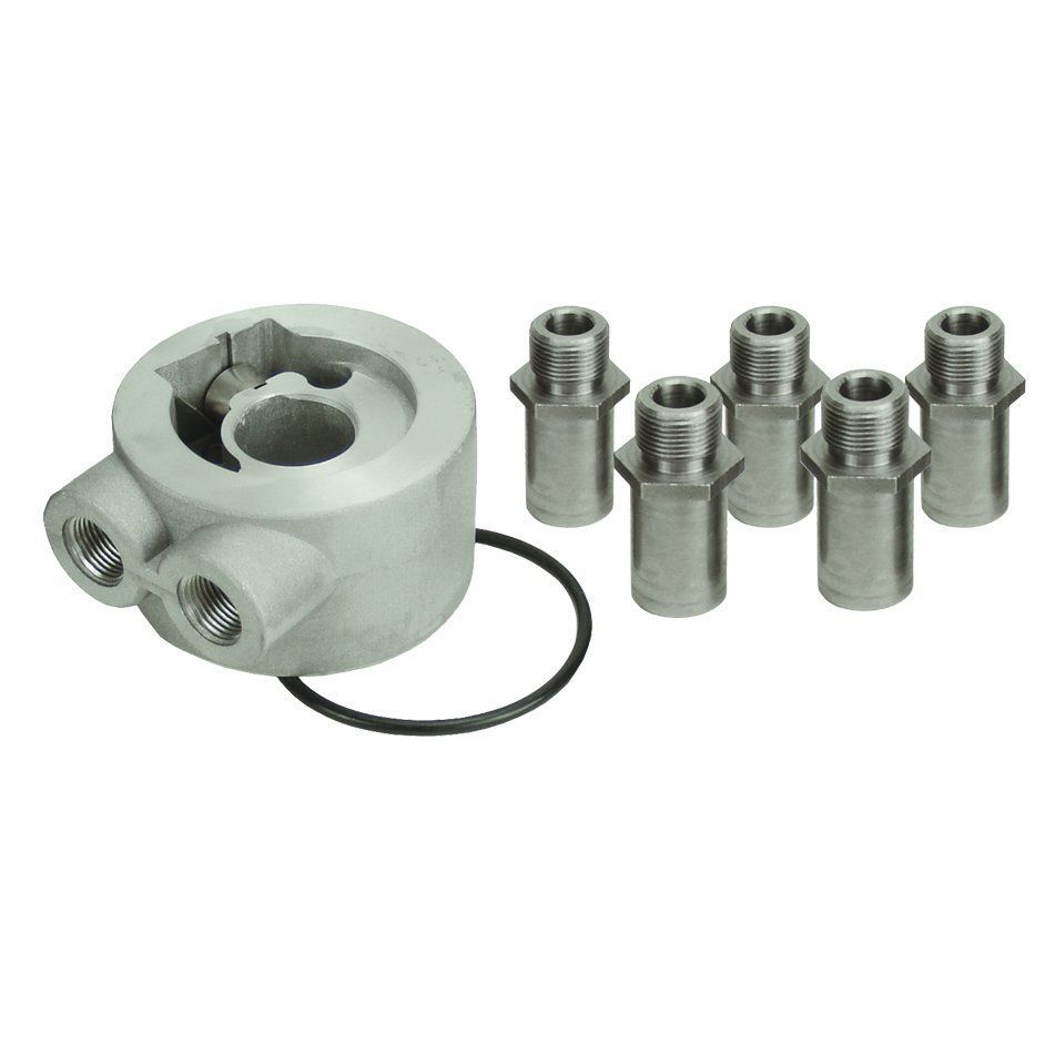 Thermostatic Universal Engine Sandwich Adaptor 5 Thread Sizes Derale 25702