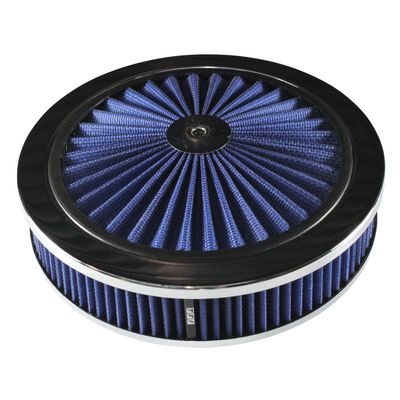 Extraflow Blue Chrome Air Filter/Air Cleaner 9"x 2" Assy fit Stromberg 2-5/16" Base