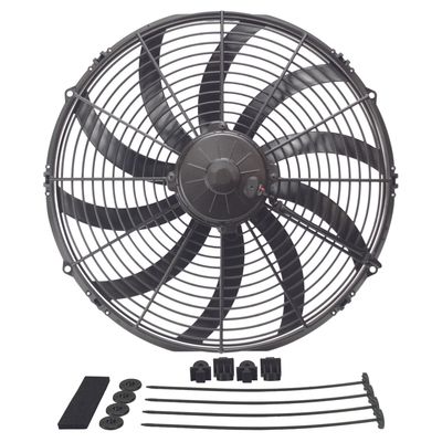 Derale 16 Derale 16" High Output Puller Curved Fan 2024Cfm IP68 Waterproof/Dustrpoof 16116