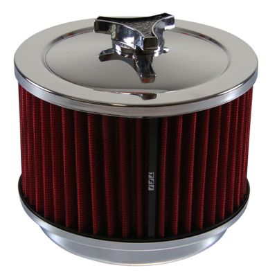 Chrome Air Filter/Air Cleaner 6-3/8" Wide x 4" Tall Suit Holley Carb Red Washable Element