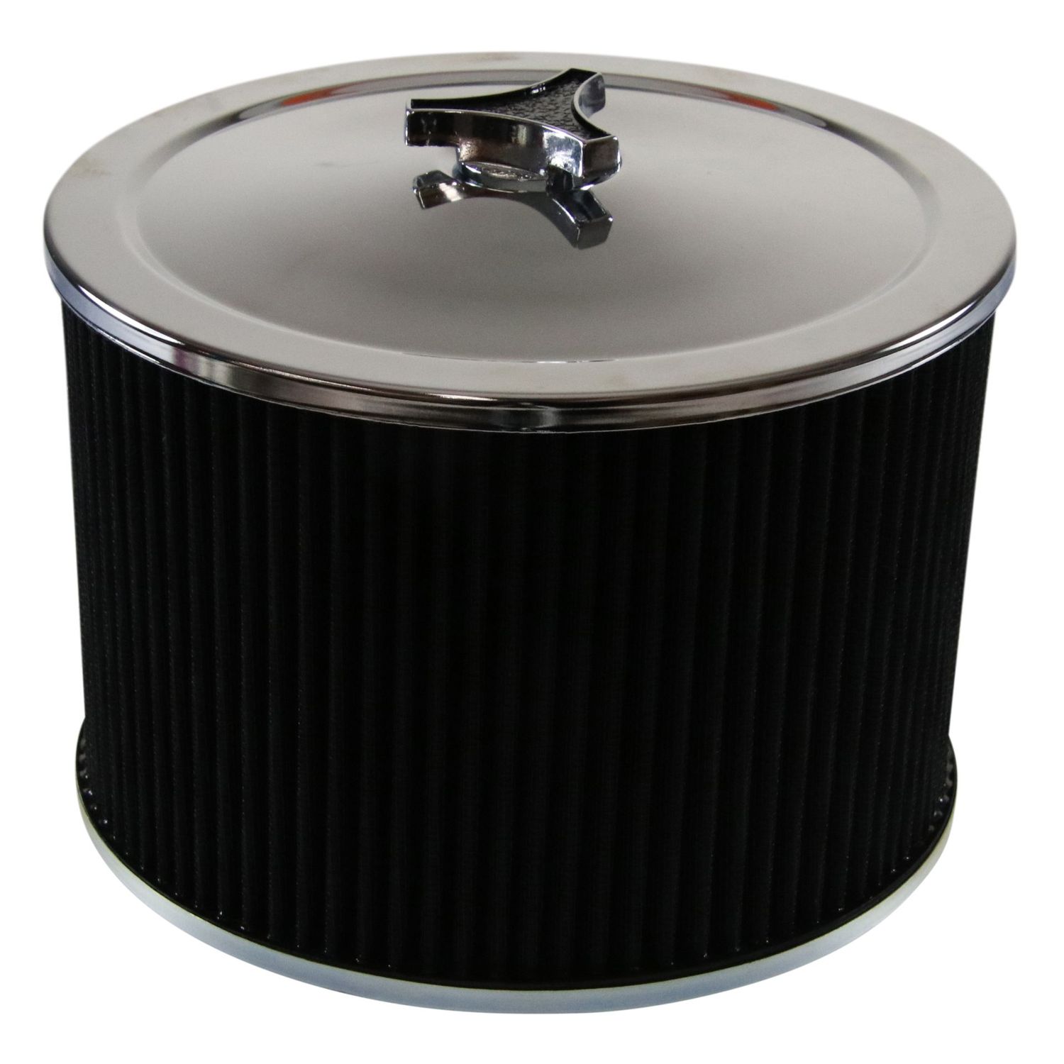 Chrome Air Filter/Air Cleaner 9" Wide x 6" Tall Suit 2-5/16" Stromberg Carb Black Element