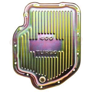 Transmission Pan GM Turbo 400 OEM Zinc Steel Finned 2 Transmission Pan GM Turbo 400 OEM Zinc Steel Finned 2" Depth with Drain Plug