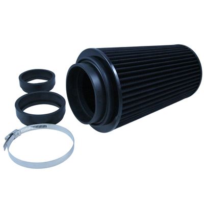 Conical High Flow Air Filter Multi Fit 3 Conical High Flow Air Filter Multi Fit 3"-3.5"-4". 10" Tall All Black