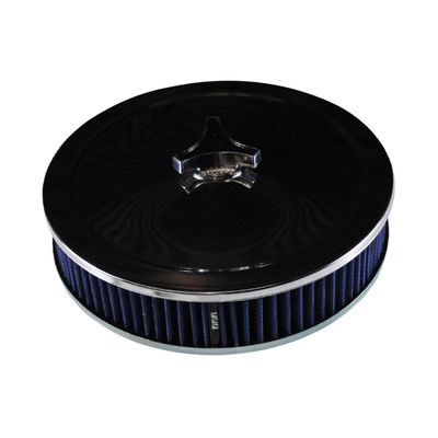 Chrome Air Filter/Air Cleaner 9" Wide x 2" Tall Weber 32/36 Dgv Dgav Carb Blue Element