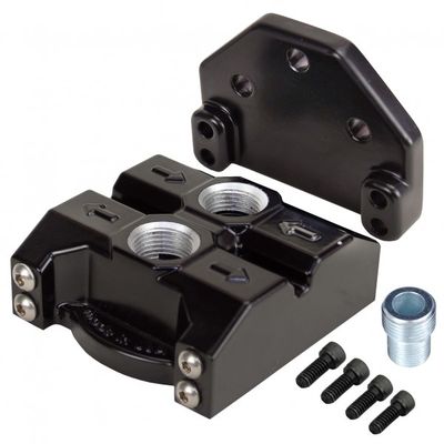 Single Ports Up Remote Filter Mount -10AN-7/8"-14 O-ring ports, 13/16"-16 Thread