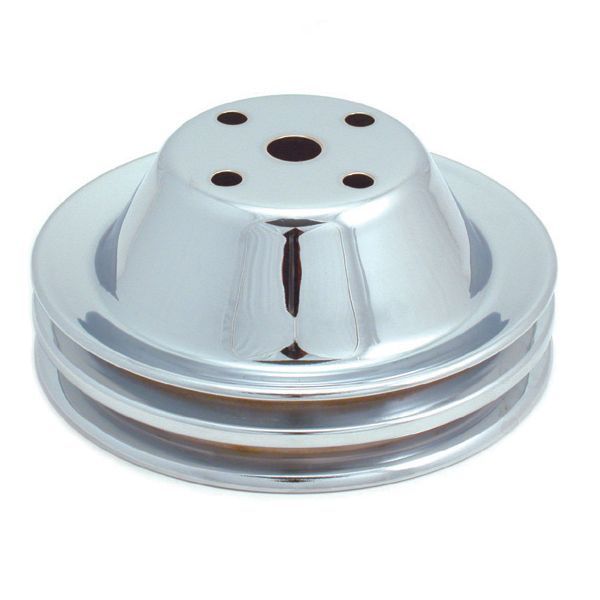 Pulley Water Pump Double Groove Lwp Chrome Steel Small Block Chevrolet 265-400