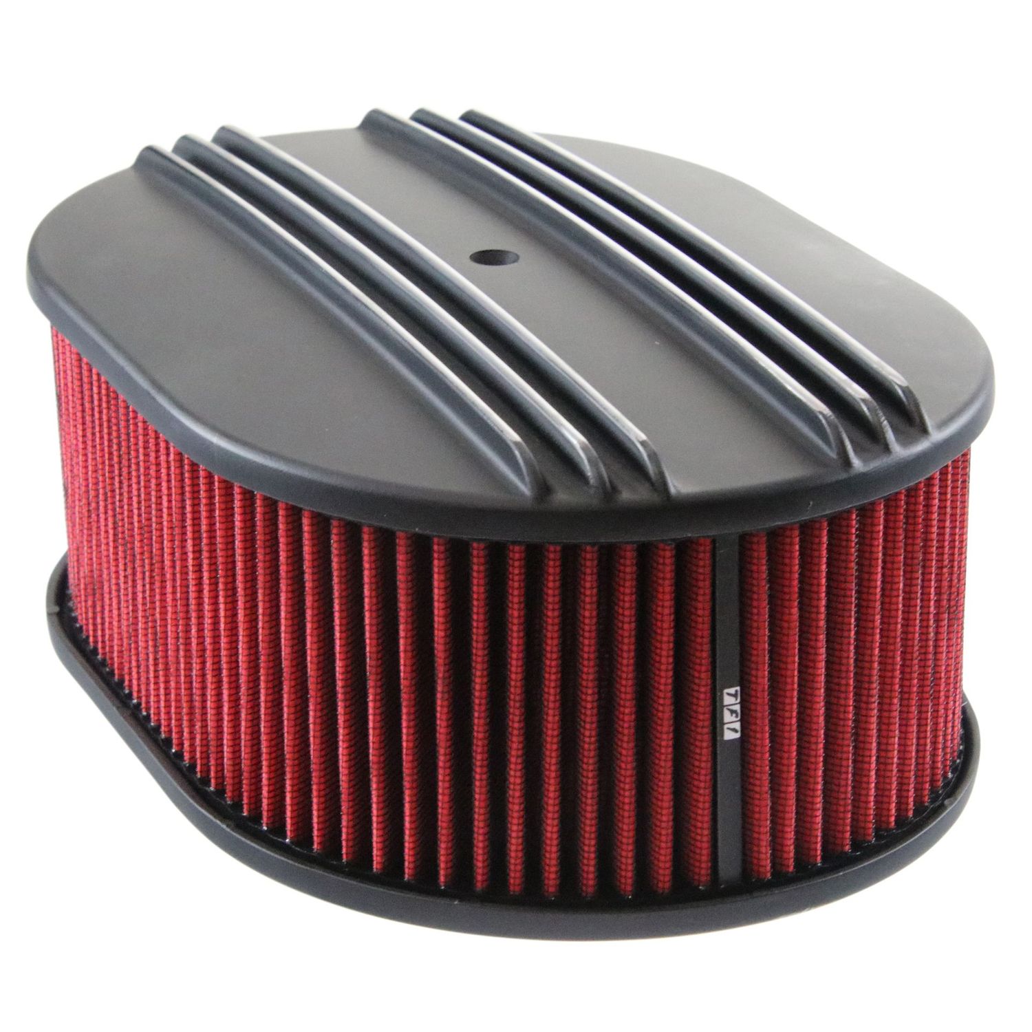 Oval Black Dual Centre Finned Air Filter/Air Cleaner 12" x 4" Holley Edelbrock Quadrajet