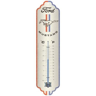 Thermometer Ford Mustang C'+F' 6.5cm x 28cm In Hang Sell