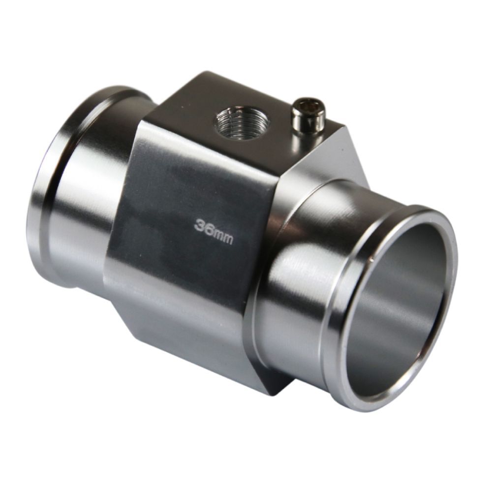 Radiator Hose Water Temperature Sensor Adaptor - 36mm Silver Finish