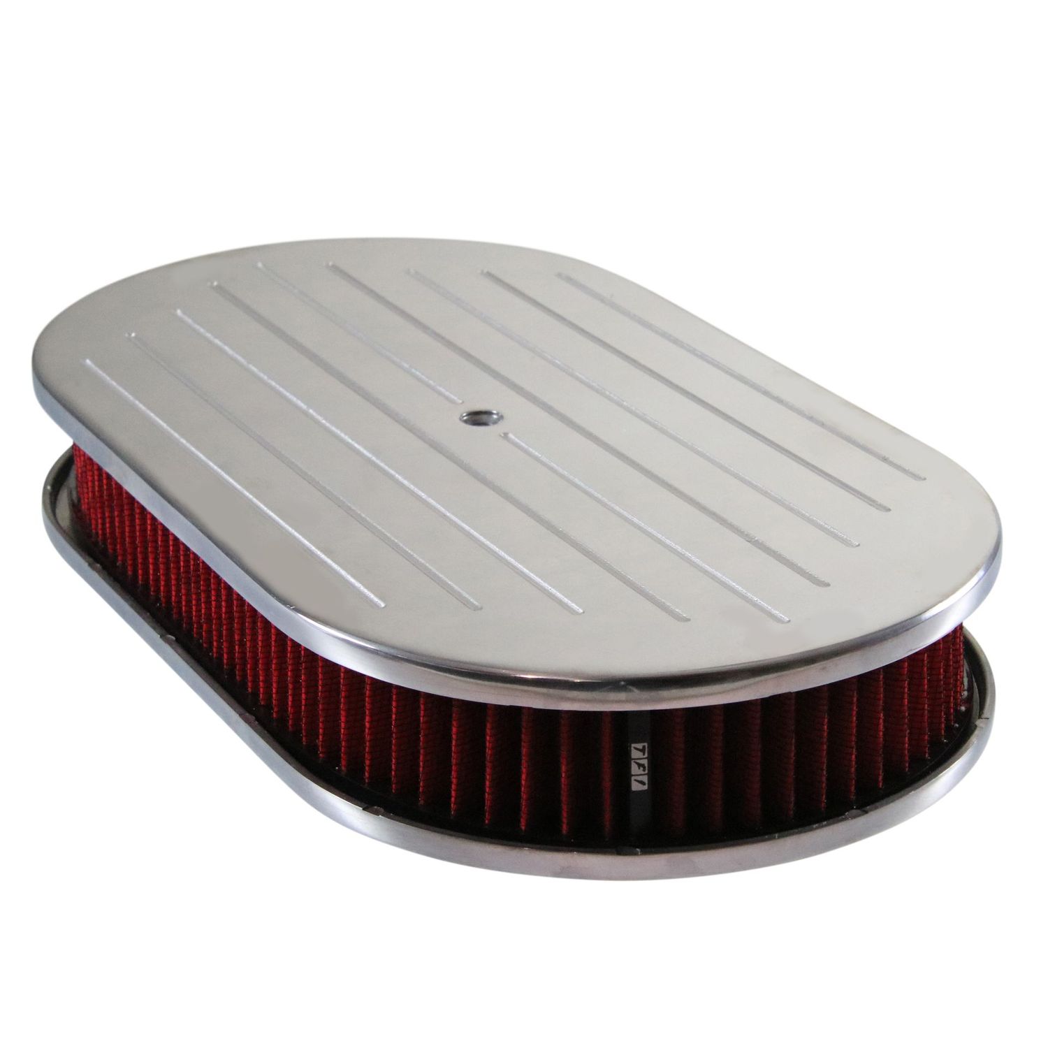 Oval Ball Milled Air Filter/Air Cleaner 15" x 2" Holley Edelbrock Quadrajet Red Filter