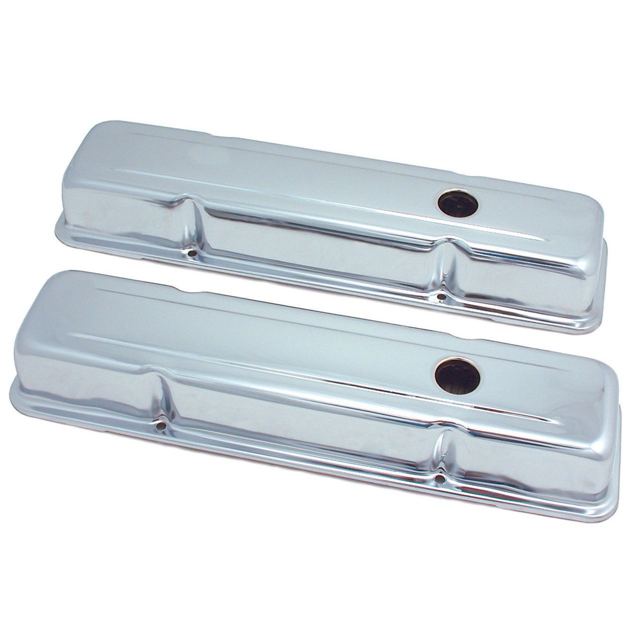 Valve Rocker Covers Chrome Chevrolet Small Block 283-400 Low OEM Height Baffled-pr Valve Rocker Covers Chrome Chevrolet Small Block 283-400 Low OEM Height Baffled-pr