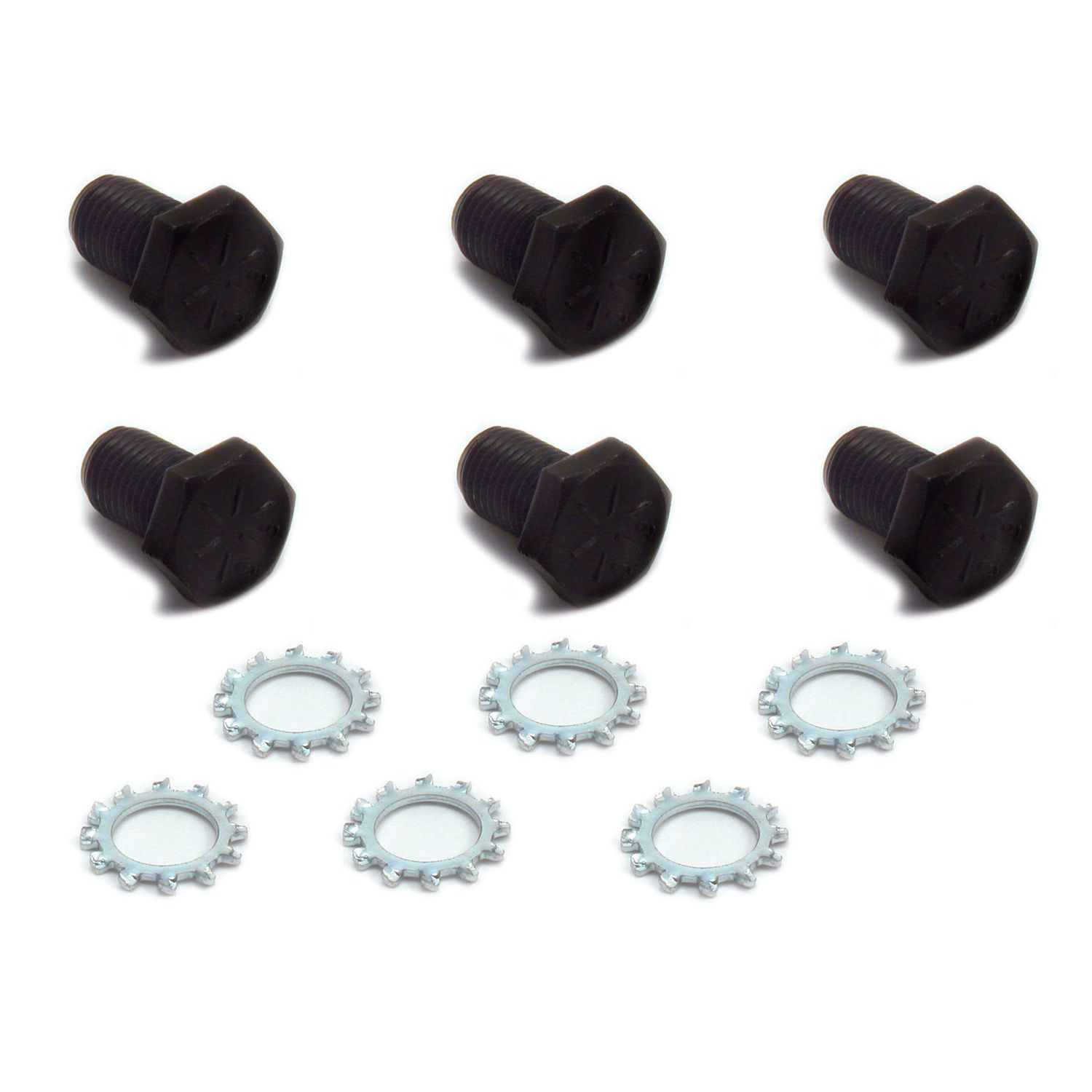 Chevrolet GM Flex Plate Grade 8 Bolts 7/16 Chevrolet GM Flex Plate Grade 8 Bolts 7/16" x 11/16" Set 6 with Lock Washers