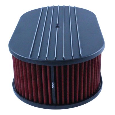 Oval Black Half Finned Air Filter/Air Cleaner 15" x 4" Holley Edelbrock Quadrajet Carter