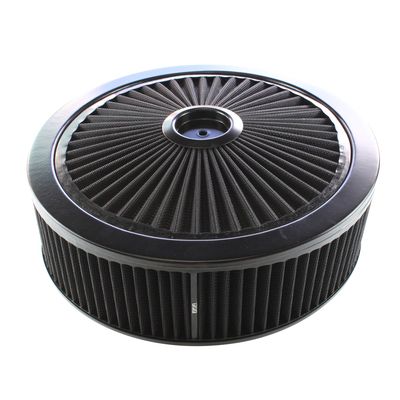 Extraflow All Black Air Filter/Air Cleaner 14 Extraflow All Black Air Filter/Air Cleaner 14" x 4" Holley Edelbrock Recessed Base