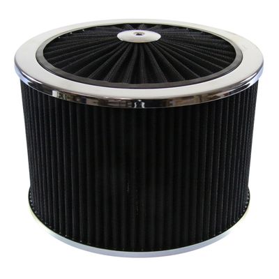 Extraflow Black Chrome Air Filter/Air Cleaner 9" x 6" Assy fit Holley 5-1/8" Base