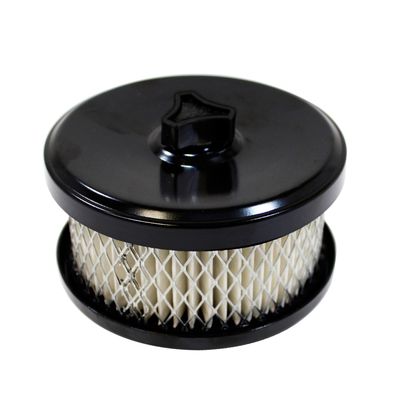 Black Plain Dish Style Air Filter/Air Cleaner 4" Wide x 2" Tall  -2 5/8" & 2-5/16" neck