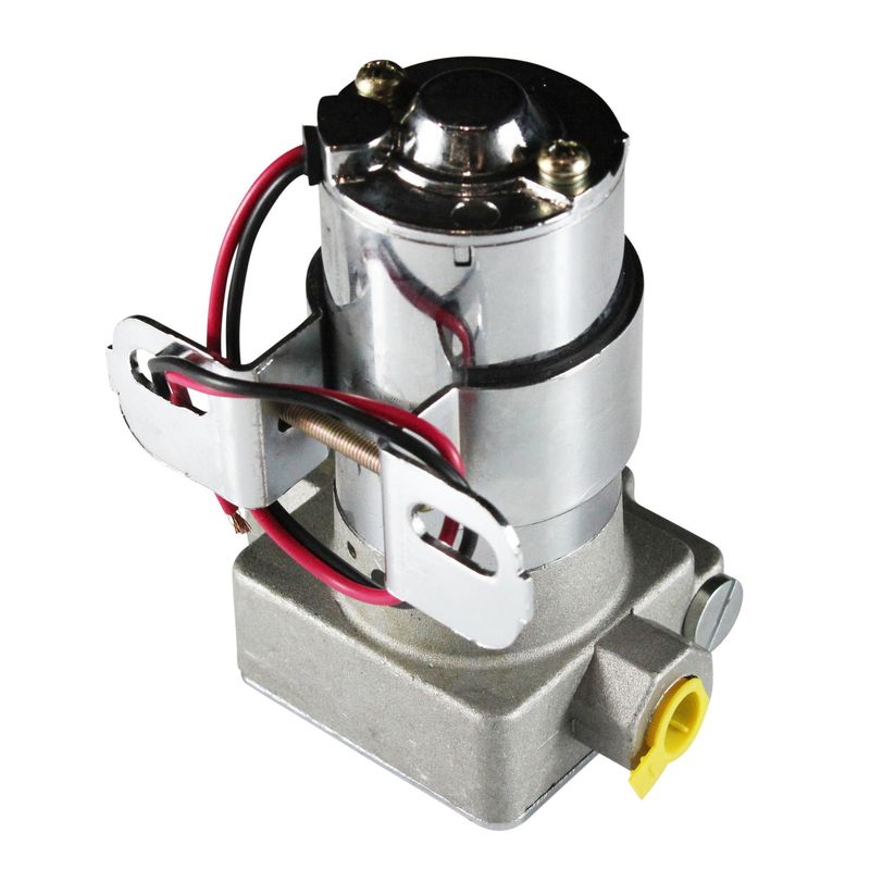Fuel Pump Chrome Aluminium Electric (130Gph) 490 Lph 3/8 Npt Inlet Outlet Port