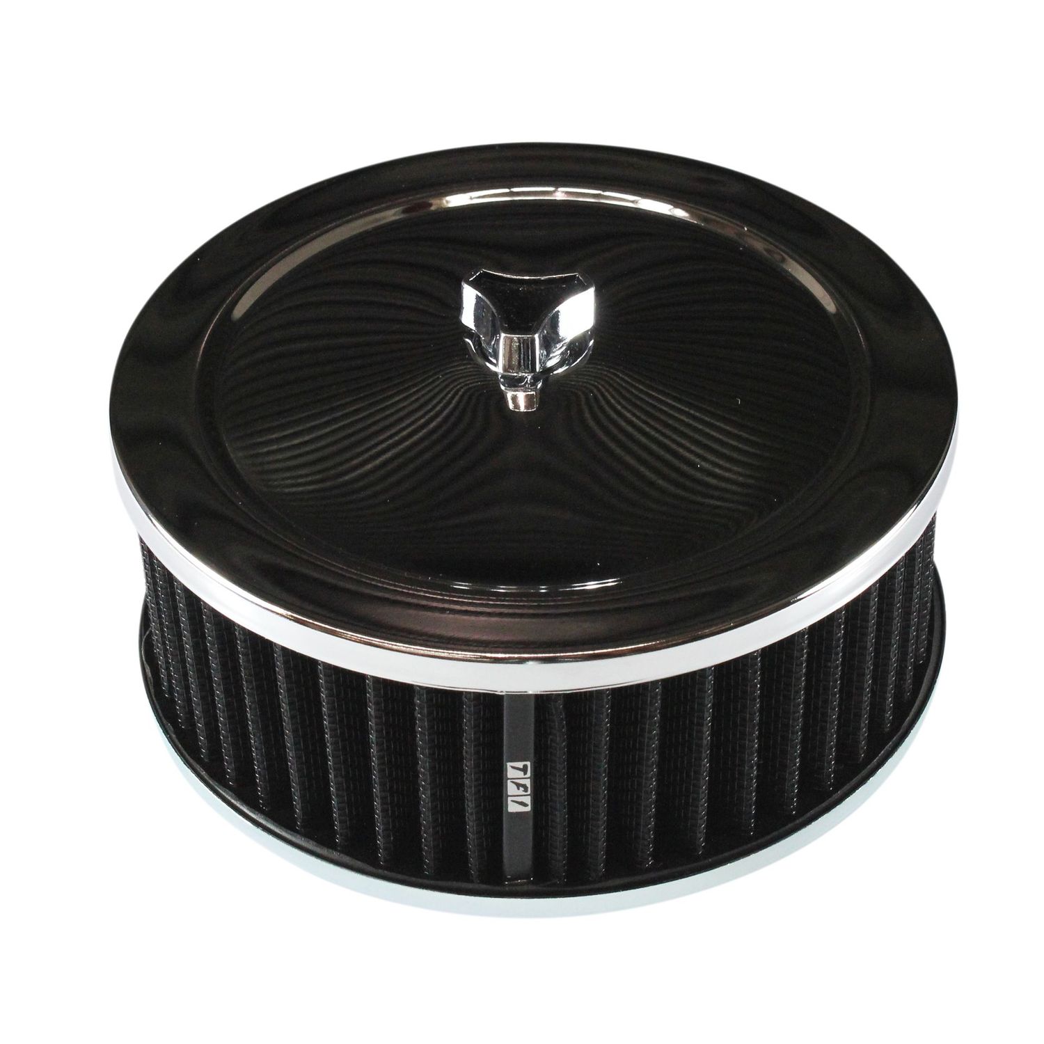 Chrome Air Filter/Air Cleaner 6-3/8 Chrome Air Filter/Air Cleaner 6-3/8" Wide x 2-1/2" Tall Suit 2-5/16" Carb Black Washable