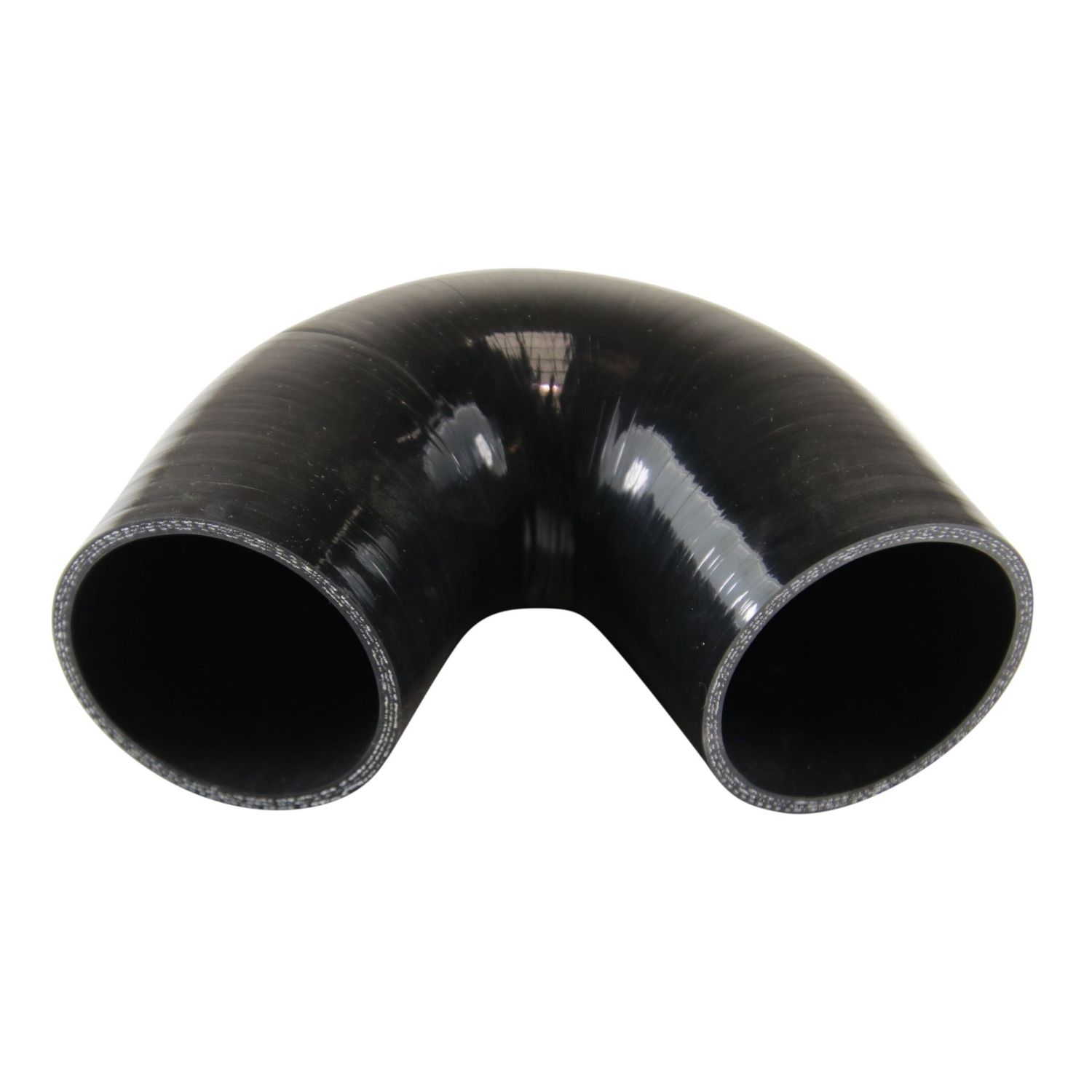 Silicone Hose Black 135 Deg Elbow 70mm (2.75") ID, 50mm Leg Length