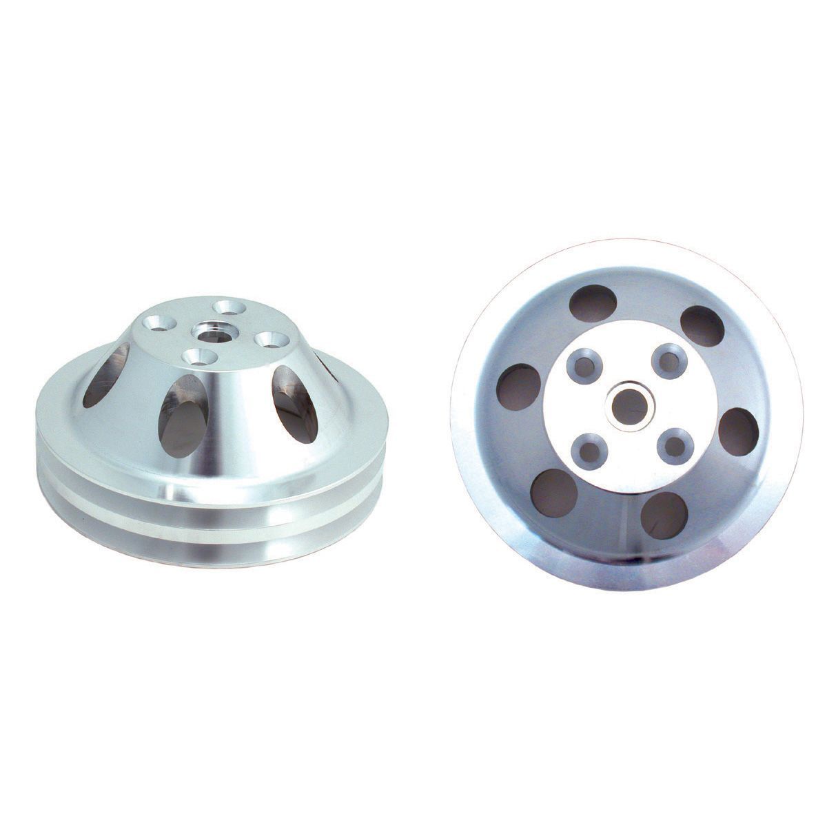 Pulley Water Pump Double Groove Lwp Polished Alloy Small Block Chevrolet 265-400 Pulley Water Pump Double Groove Lwp Polished Alloy Small Block Chevrolet 265-400