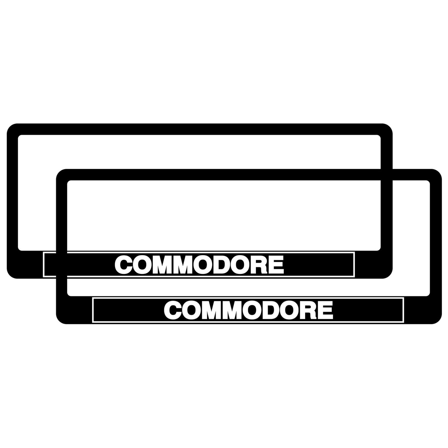 PAIR Commodore Polymer Number Plate Frames. Suits 6 Digit Number Plates