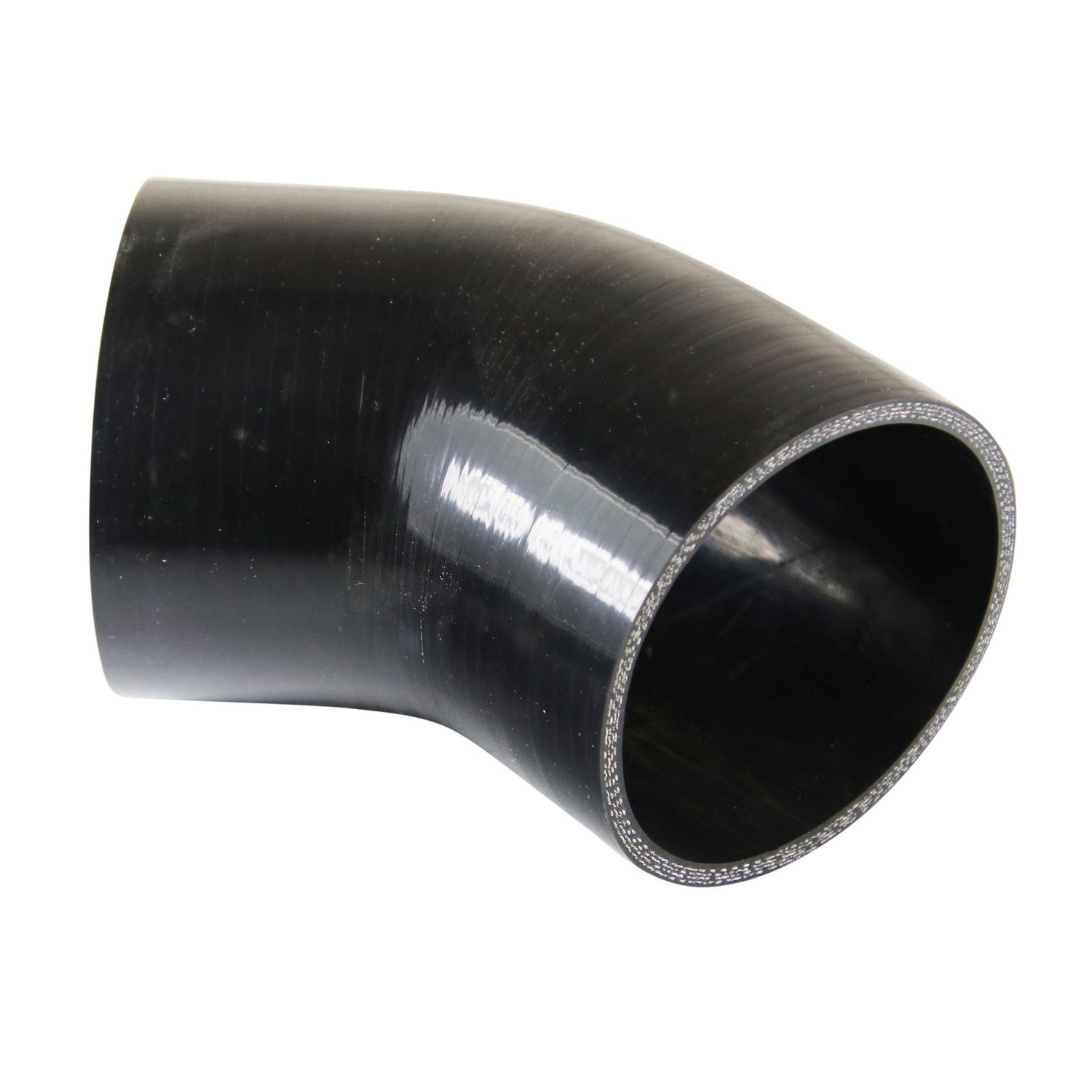 Silicone Hose Black 45 Deg Elbow 95mm (3.75 Silicone Hose Black 45 Deg Elbow 95mm (3.75") ID, 50mm Leg Length