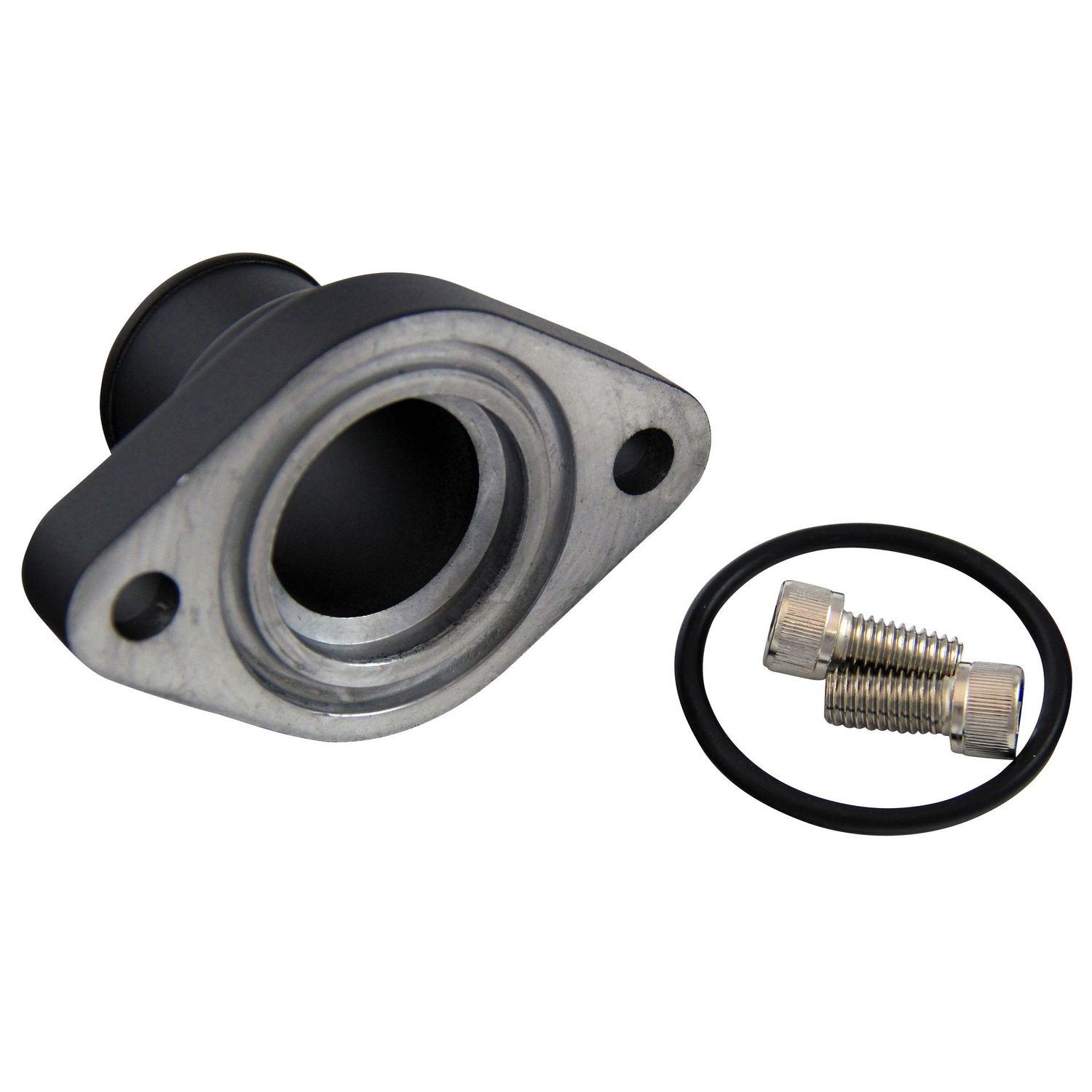 Water Neck Chevrolet Small + Big Block Straight Black Alloy