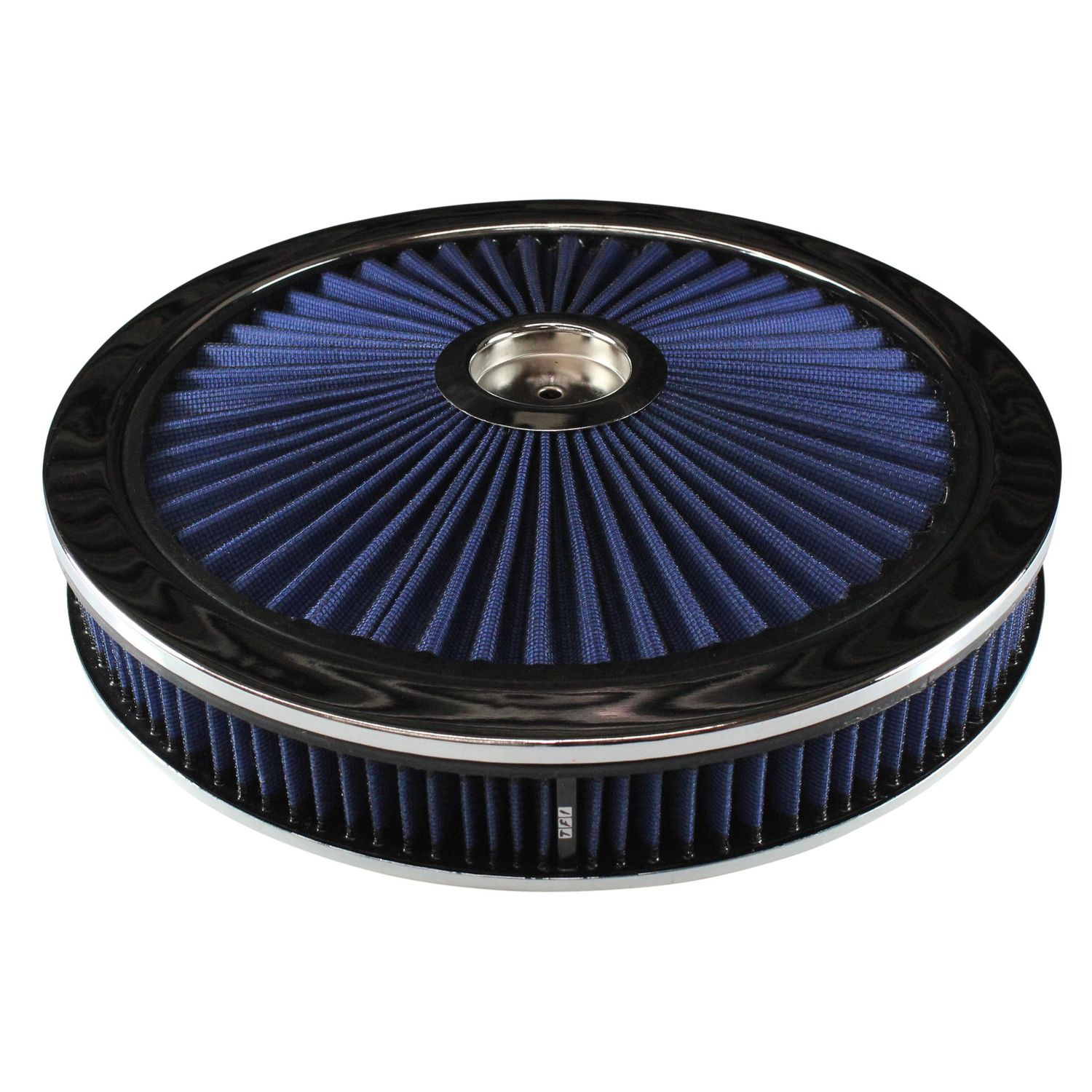 Extraflow Blue Chrome Air Filter/Air Cleaner 14" x 2" Holley Edelbrock Recessed Base