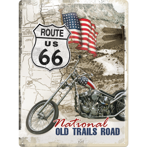 Route 66 National Old Trails Road 3D Metal Reproduction Sign 30cm x 40cm