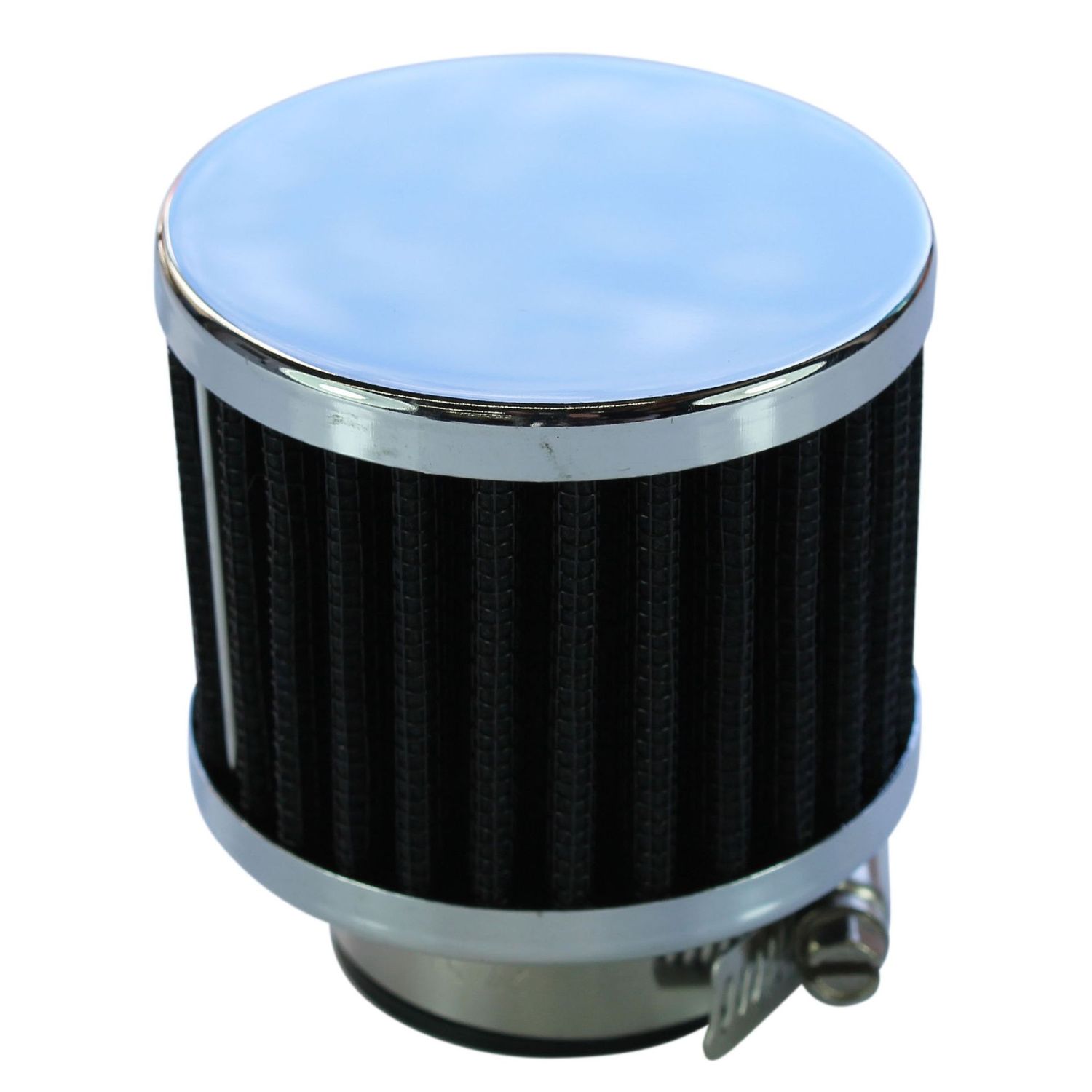 Valve Rocker Cover Breather Clamp On 1-1/2"(38mm) Id Chrome Top Black Element