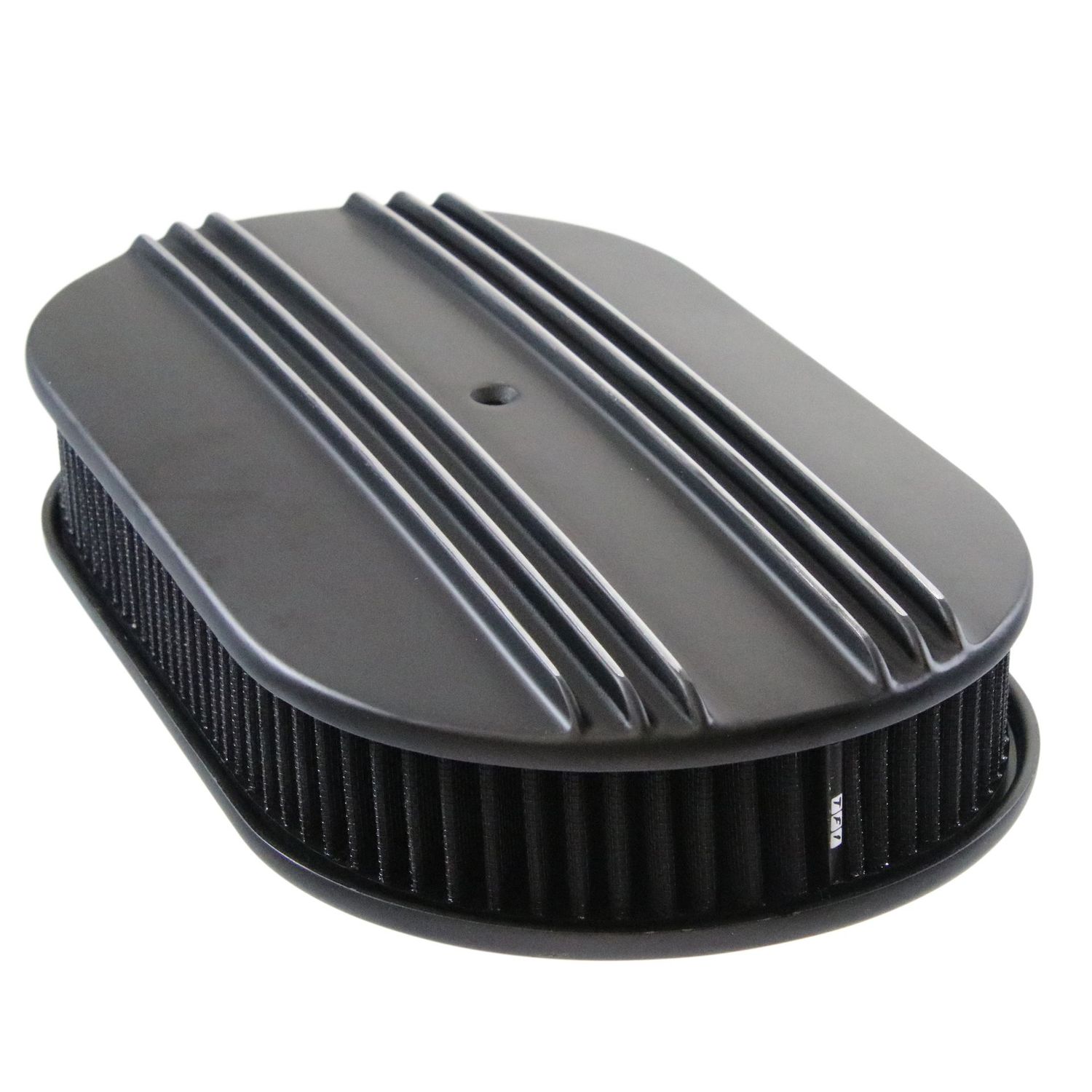 Oval Black Dual Centre Finned Air Filter/Air Cleaner 15" x 2" Holley Edelbrock Quadrajet