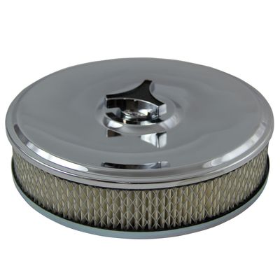 Chrome Air Filter/Air Cleaner 9 Chrome Air Filter/Air Cleaner 9" Wide x 2" Tall 3-1/16"(80mm) Nikki Carb Paper Element