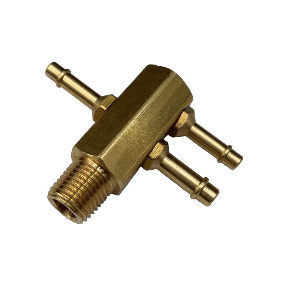 Brass Commodore Intake Vacuum Hose Tree - 3 Ports