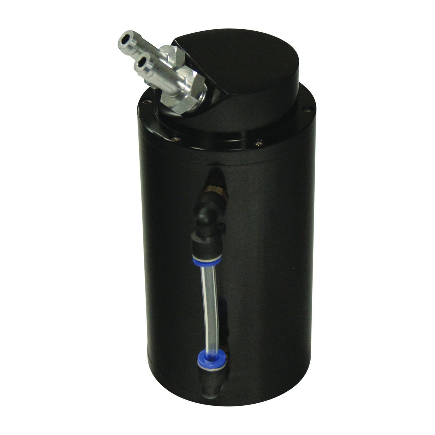 Catch Can Black Billet Round Alloy with Hose Fittings (600ml) 4WD 170x80mm