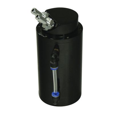 Catch Can Black Billet Round Alloy with Hose Fittings (600ml) 4WD 170x80mm