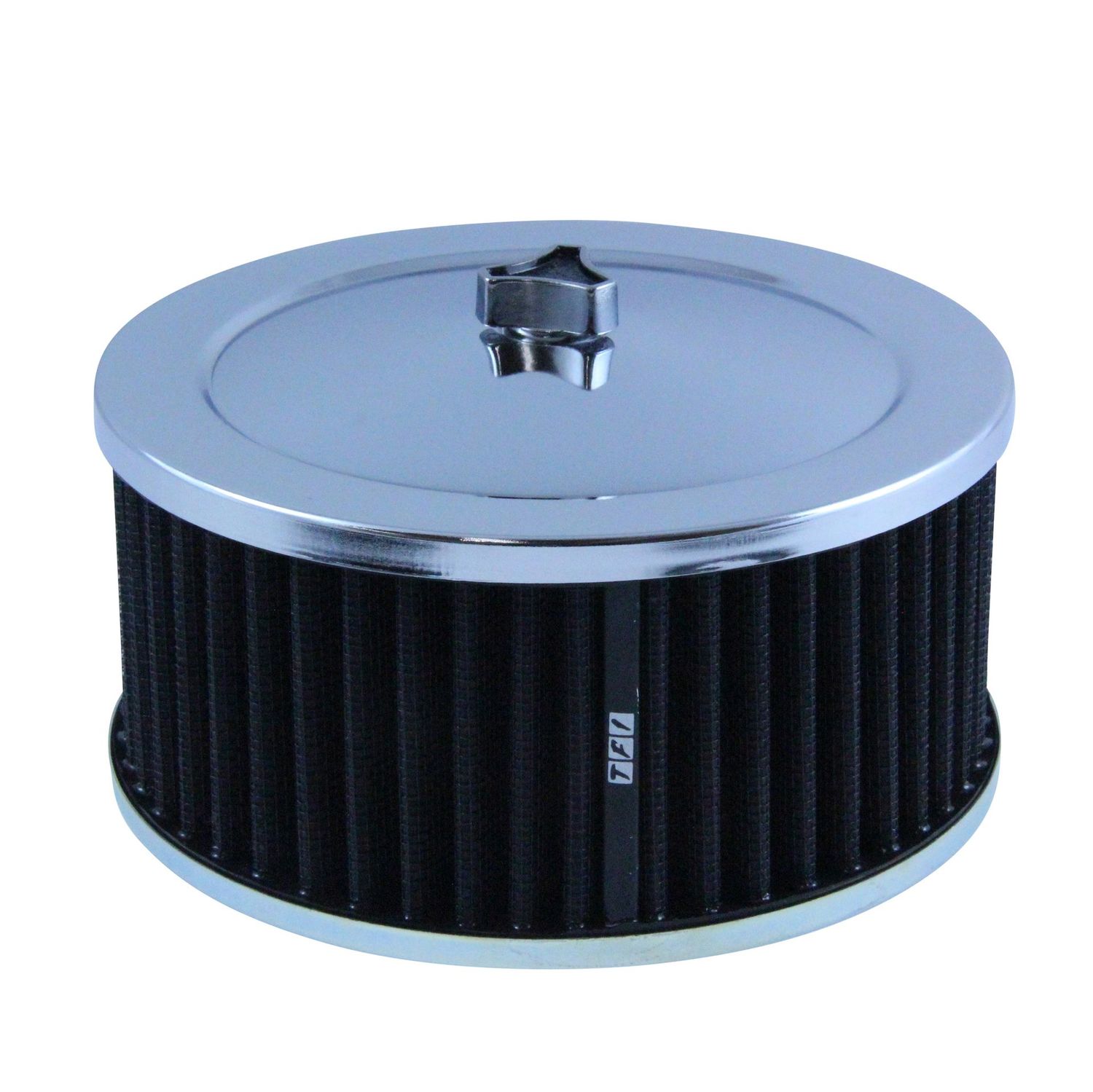 Chrome Air Filter/Air Cleaner 6-3/8 Chrome Air Filter/Air Cleaner 6-3/8" Wide x 3" Tall Suit 2-5/8" Carb Black Washable Element