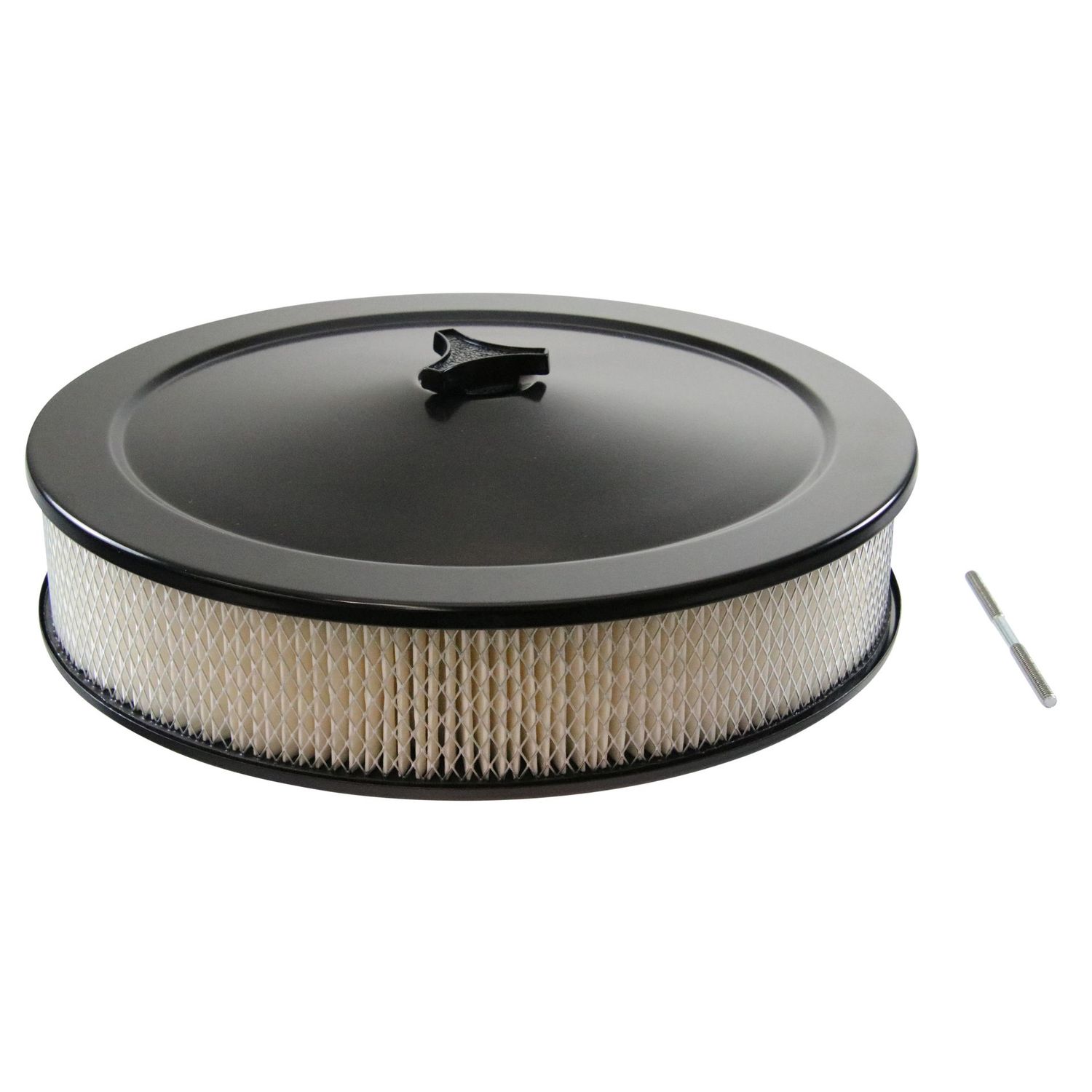 Black Air Filter/Air Cleaner 14 Black Air Filter/Air Cleaner 14" x 3" Holley Rochester Recessed Base Paper Element