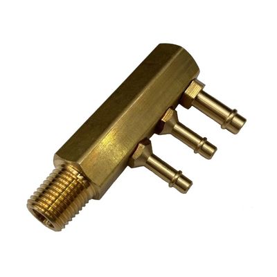 Brass Ford 250 Engine Intake Vacuum Hose Tree - 3 Port